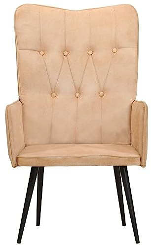HETFTJN Papasansessel Sessel & Stühle Lounge- & Cocktailsessel Lounge Sessel Outdoor - Ohrensessel Creme Canvas-Material für Schlafzimmer Studierzimmer Balkon Büro