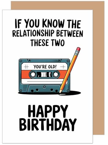 Edition Seidel Premium Geburtstagskarte mit Umschlag. Glückwunschkarte Grußkarte Karte Geburtstag Happy Birthday Mann Mann Frau Kasette lustig Humor (G3692 SW024)