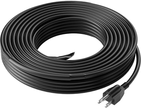 VEVOR Cavo riscaldante autoregolante per tubi, 9 m, 5 W/FT, nastro termico per tubi, sbrinamento della neve sul tetto, protezione dal gelo di grondaie e tubi