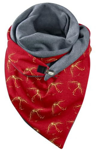 Weihnachtsschal Dreieckstuch Schal Baumwolle Damen Mit Gemustert Kuschelig Dreieckstuch Ausgefallene Damenschal Leichter Schaltuch Button Knopf Streifen Warm Knopfschal Schal Scarf