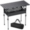 Anbte Tavolo Pieghevole Portatile da Campeggio Giardino 82 * 40 * 70 Multifunzione Tavolo da Caffè Altezze Portatile in Alluminio per Picnic/Spiaggia/Ufficio/Balcone/Interno-Nero