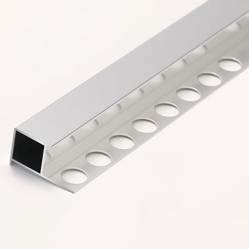 Raouoae Perfiles Y Molduras para Azulejos 125 Cm* 2 Piezas Perfil Terminal De Aluminio Anodizado Resistente Al Desgaste para Pisos De Baño Cocina Y Sala De Estar Fácil De Instalar(Silver,Width:12mm)