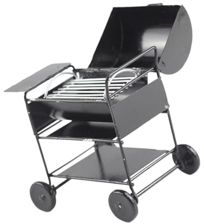 FOYTOKI Miniatur Grill Spielzeug Mini BBQ Grill Für Puppenhaus Miniatur Möbel Outdoor Kochgerät Mit Abgerundeten Kanten Sicher Für Detailreiche Hausdekoration Fördert Handwerkliches Geschi