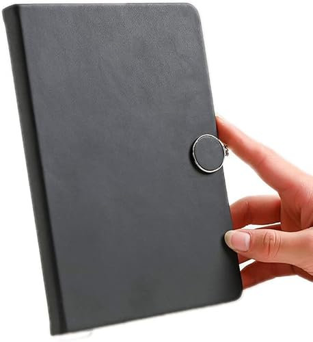 Notebook Notepad PU Leather Notebook, Refillable 6 Round Ring Binder Cover for A5 Filler Paper,Leather Journal Personal with Magnetic Buckle Journal Notebook for Writing(A)