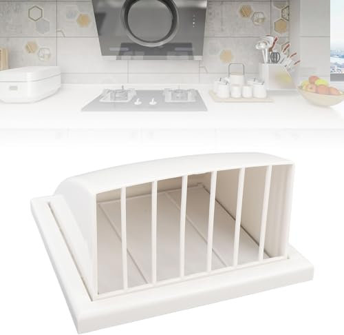 JOROBURO Quadratische Abluftventilatorabdeckung, PVC-Kunststoff-Außenwandkanal-Entlüftungsabdeckung, Geneigtes Design, Wandkanal-Lüftungsventilatorabdeckung für Badezimmer, Küche, 100 Mm