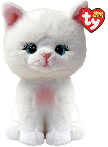 TY Beanie Boos – Amelia die Katze mit großen und glitzernden blauen Augen, das Plüschtier mit großen glitzernden Augen – 15 cm – T37377