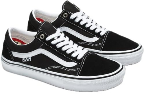 VANS Old Skool Skate Skateboardschuhe Extra Strapazierfähig und herausnehmbare stoßdämpfende Einlegesohle, Schwarz/Weiß, 42 EU
