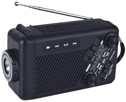AM FM Radio À Manivelle Et Piles Et Secteur, Radio De Survie Solaire Generator, Lampe De Poche Generator, Radios A Pile Survie Portable pour Maison, Outdoor, Secours, Camping, Randonnée, Catastrophe