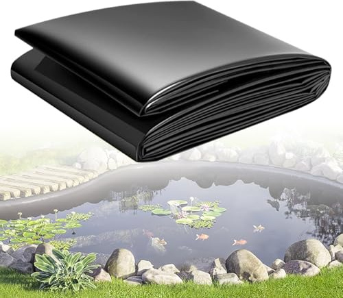 Zertylre Premium PVC Teichfolie Schwarz, 8 M X 11 M, 0,3 Mm Dick, Langlebige Teichfolie FüR BachläUfe, Springbrunnen Und WassergäRten, Geeignet FüR GroßE Teiche