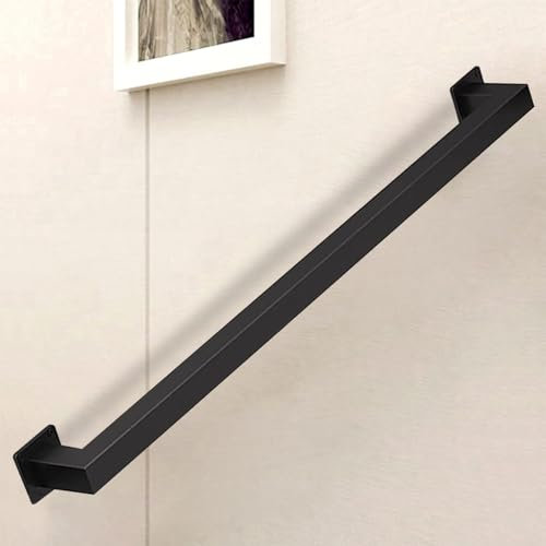 Scala in ferro battuto nero 2,4 m da parete per interni ed esterni, ringhiera moderna per scale per una maggiore stabilità e stile