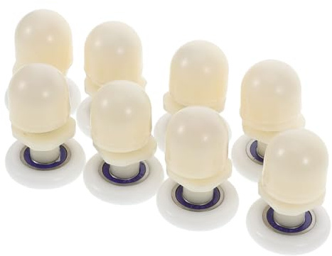 FIXOSHEE 8 pezzi Ruote per Porte Doccia Scorrevoli Nylon Singola Ruota Design Arco Vetro Pulegge per Box Doccia Misure Efficienza Scorrimento Affidabile e Resistente