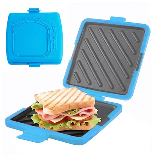 SMELEYOU Microwave Toastie Sandwich Maker Silicone Microwavable Toastie Maker No Electricity Wireless(Blue)