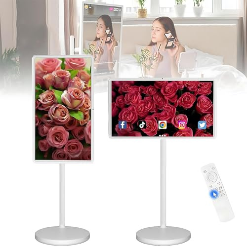 WEICNE 21.5/24/27/32 Televisor Portátil con Ruedas,1080p/4k, 4+64 GB/8+128 GB, Android, Pantalla Táctil, Pantalla LCD Giratoria, Frecuencia De Actualización De 60 Hz 27IN-4+64GB