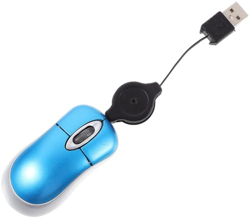 FELTECHELECTR Ratón USB Óptico Retráctil Mini Compacto Plug and Play Diseño Ergonómico para Portátiles y Ordenadores Color Aleatorio