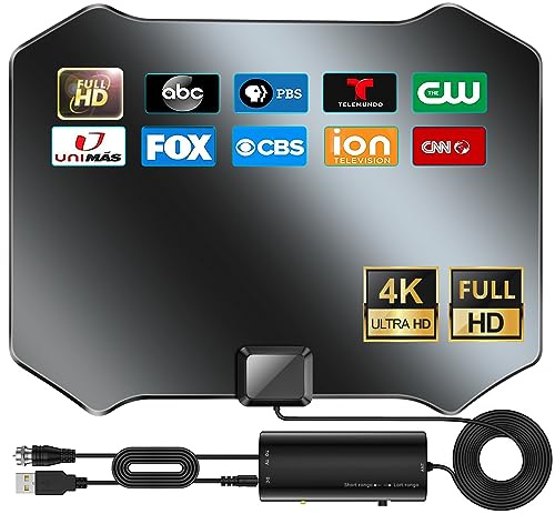 2026 Antenna for Smart TV, 3600+ Miles TV Antenna Indoor, HDTV Antenna for Local Channels, Digital Antenna Long Range with Signal Booster Amplifier Support 4K 1080p- 18FT Coxial Cable
