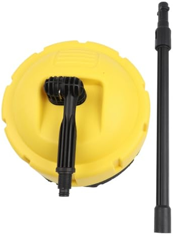 Homeponnew Spazzola rotante per idropulitrice, ugello ad alta pressione con spazzola per pavimenti e manico, compatibile con utensili elettrici da giardino, giallo e nero, 25 x 25 x 45 cm
