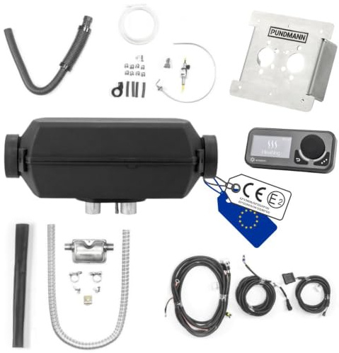 Autoterm Air 2D 12V 2kW Diesel Standheizung – Komplettset inkl. Comfort Control Bedienpanel, Einbausatz & Pundmann Einbauflansch – für Camper, Van & Wohnmobil (Pundmann Flansch 80 mm)