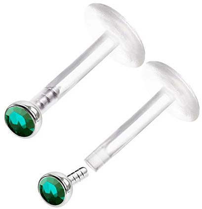 KJM FASHION 2 STK Chirurgenstahl Labret Monroe 0,8mm 20g Lip Ohrringe