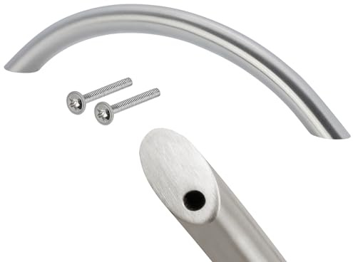 Stahlia Möbelgriffe Edelstahl MASSIV 96mm Bogengriffe Ø10mm (10 Stück) Schrankgriffe Griffe Möbel Schubladengriffe Küchengriffe Möbelgriffe Silber