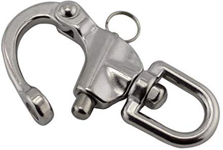Moraphee Swivel Eye Snap Shackle for Boat Rigging Sailing Boat Marine 316 Stainless Steel Pack-of-1, 128mm
