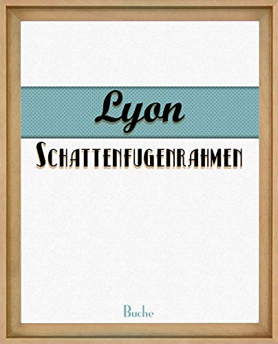 Homedeco-24 Lyon Schattenfugenrahmen 50x70 cm in Buche Dekor ohne Verglasung ideal für Canvas Leinwand Bilder Farbwahl