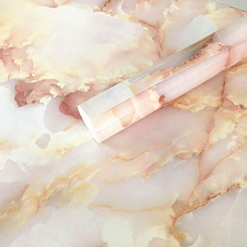 40cm X 200cm Elegant Marble Adhesive Paper Peel Stick Granite Vinyl Wallpaper Film Kitchen Bathroom Countertop Sticker Furnitures Marble Sticky Back Plastic Roll