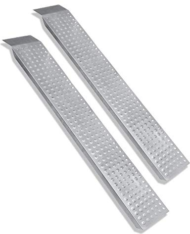 Froadp Antirutschverzinkte Stahl-Laderampe 160x22,5x4,5cm Silber, max. 400KG pro Paar