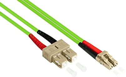 Good Connections Câble Fibre Optique OM5 - Duplex - Fiche LC vers SC - Multimode 50/125-1/10/40/100 Gigabit Ethernet - Conducteur d'ondes optiques, câble à Fibre Optique, câble Patch - 10 m