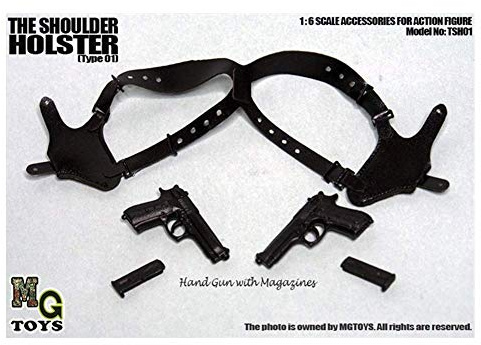 ZSMD 1/6 Scale Soldier Weapon Model Classic Mit Brustgeschütz Hängend Brown Single Hanging Black Double Hanging Geeignet Für Dress Up HT VERYCOOL TBLeague Hottoy Phicen (B)