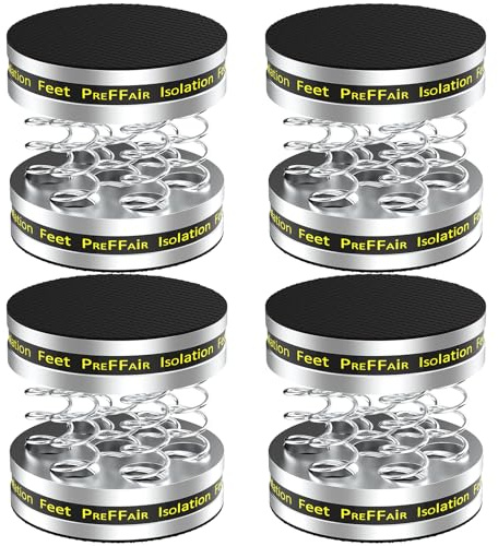 Monosaudio 4 stycken HiFi Absorber högtalare spikar fötter absorberande underlägg vibrationsdämpare subwoofer absorberande skivspelare stötdämpare fötter (silver)