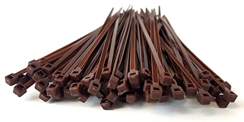 PC24 Shop & Service, fascette stringicavo, 100 mm, 100 pezzi, in marrone