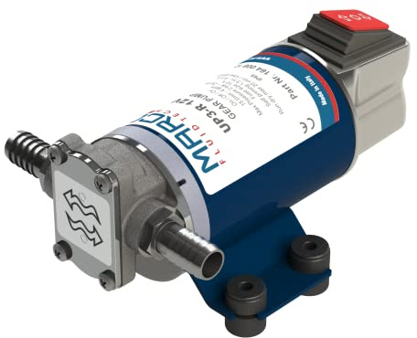 MARCO UP3-R 12 V Bomba reversible de engranajes de bronce para diésel 15 L/min con interruptor integrado, azul