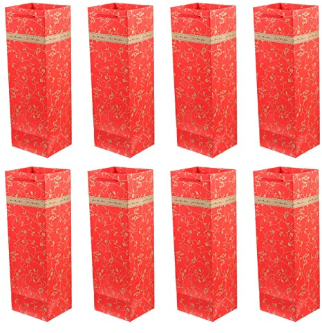 HEMOTON 10 Stück Papiertüten für Weinflaschen aus Stabilem Papier Wiederverwendbare Weintaschen für Feierlichkeiten und Kreative Geschenkverpackung