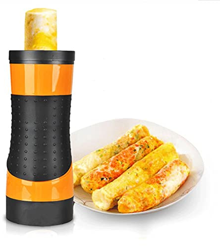 Fabricante Automático De Rollos Huevo Hervidor De Huevos Eléctrico Máquina De Salchichas Tortilla De Desayuno Multifunción Tortilla De Huevo Vertical Huevera Antiadherente (Color : Orange)