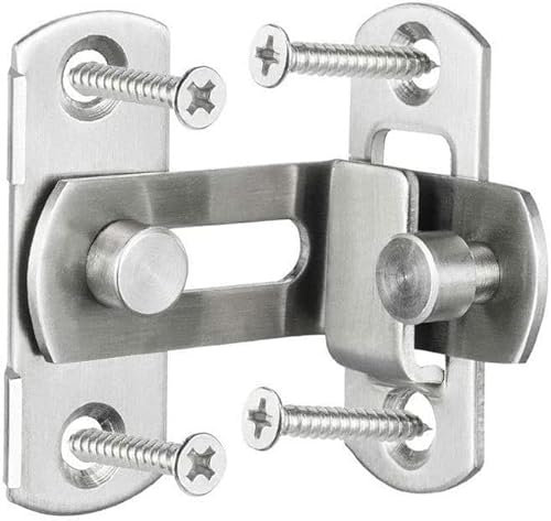 Loquet à glissière, verrou de porte, verrou de porte coulissante à boulon, verrou de porte à angle droit de 3/4 pouce à 90 degrés Moraillon de verrouillage à flexion Boulon à barillet avec vis for por