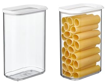 Mepal | 2-teiliges Set Vorratsdosen mit Deckel | Lebensmittelbehälter Rechteckige | Küchenorganizer aus Kunststoff | Vorratsbehälter Luftdicht | 2 x 2000 ml | Nordic White