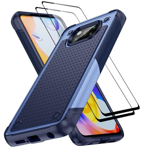 Jeylly Funda diseñada para Xiaomi Poco X3 Pro/X3 NFC con protector de pantalla, a prueba de golpes, a prueba de caídas, funda protectora de grado militar para Xiaomi Poco X3 Pro/X3 NFC, color morado