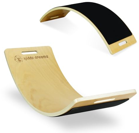 CCLIFE Tavola di equilibrio per bambini in legno, tavola oscillante per bambini con tappetino in EVA, tavola di equilibrio giocattolo