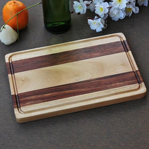 Wooden Chopping Board/Cutting Board/Serving Board, Block for Vegetables, Fruits & Cheese | Juice Grooves | Natural Sheesham Wood | Handcrafted in India