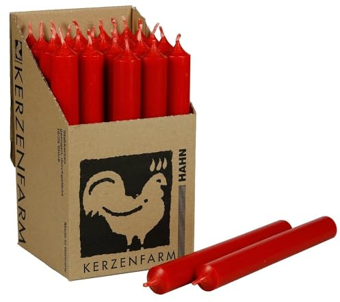 Set di 10 candele a stelo in rosso, decorazione da tavolo per matrimonio, decorazione pasquale, cresima, comunione, battesimo, Natale, corona dell'Avvento, decorazione di compleanno