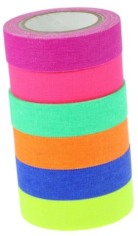 NUOBESTY 6 Rollen Leuchtband mit hoher Viskosität Schwarzlicht reaktives Klebeband Geburtstagsparty-Dekoration bodendeko wandverkleidung Neonband für UV-Schwarzlicht Schwarzlichtband