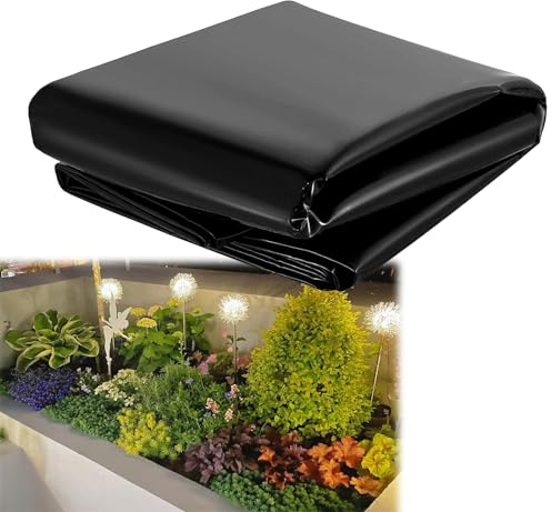 Große Teichfolie 3x2 2x4 2x6 3x4 3x6m Fischteichfolie Reißfest Gartenpoolmembran HDPE UV- und witterungsbeständig Baufolie für Wassergarten Brunnen Wasserfall Hochbeet Schwarz ( Größe : 13x13.0m (42.7