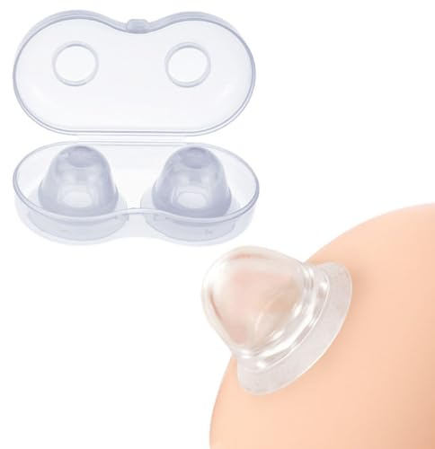 1 Pair Nipple Suckers for Pressure, Nipple Toys for Women, Soft Silicone Nipple Corrector Nipple Sucker Suction Breast Stimulator Sex Toys for Woman Man (White)