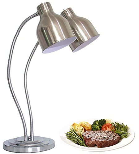 HPTHLY Lampada riscaldante per Alimenti, Lampada riscaldante per Alimenti a Doppia Testa, Scaldavivande da Tavolo, Lampada scaldavivande Commercial,