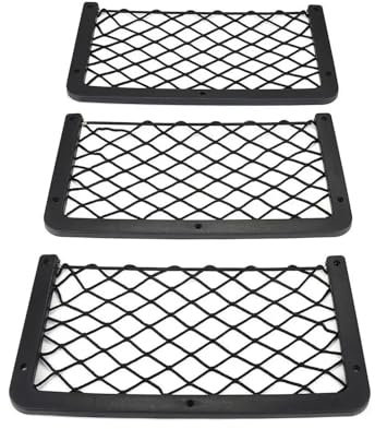 autositz Organizer 3-teiliges Aufbewahrungsnetz Rückenlehne Autositzes Große Aufbewahrungsnetztasche Für Camper Wohnmobil SUV Universeller Aufbewahrungshalter Organizer Kofferraum Organizer Klett