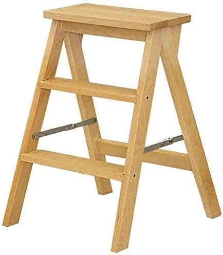 Klappbarer Tritthocker, Haushaltsleiter, Holz, multifunktional, kleine Treppe, tragbar, aufsteigende Leiter, 42 x 48 x 64 cm