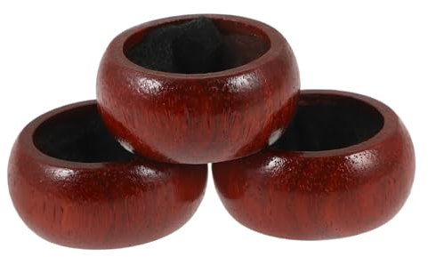 OKUMEYR 3pcs Wooden Wine Bottle Drip Collar Set Wine Bottle Drip Catcher Rings
