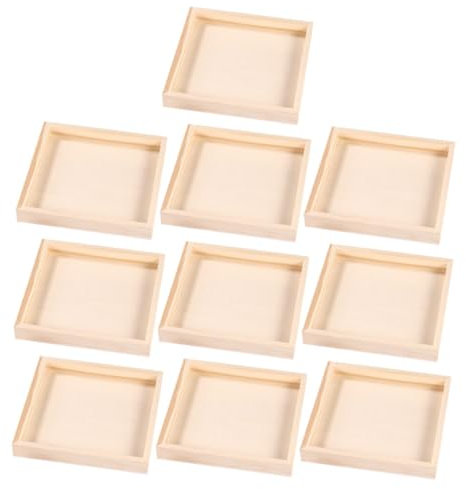 Cabilock 10stücke Holztablett Holztabletts Für Puzzleaufbewahrung Quadratische Serviertabletts Leicht Und Stabil Für Zuhause Organizer Für Blockpuzzles Und Bastelmaterialien