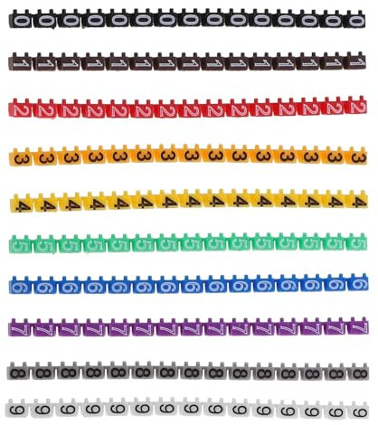 Marcador De Cables 150 Uds etiqueta adhesiva eléctrica Etiqueta de número de Cable marcadores de Cable Multicolor etiquetadora eléctrica 0-clip de corbata autoadhesivo eléctrico Para Organizar Cables