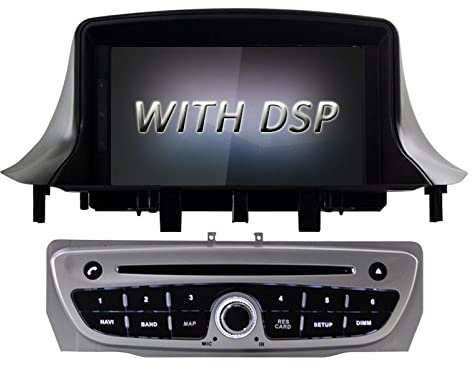 JINFOLI Navigazione GPS multimediale WIFI 1 Din Autoradio Stereo 4G 64G DSP PX5 Android 10.0 Lettore DVD for auto Adatto Megane 3 Fluence 2009-2015 Impianto audio stereo per auto(Silver with dsp)